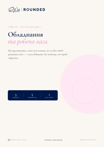 Гайд з підбору ваги та навантаження